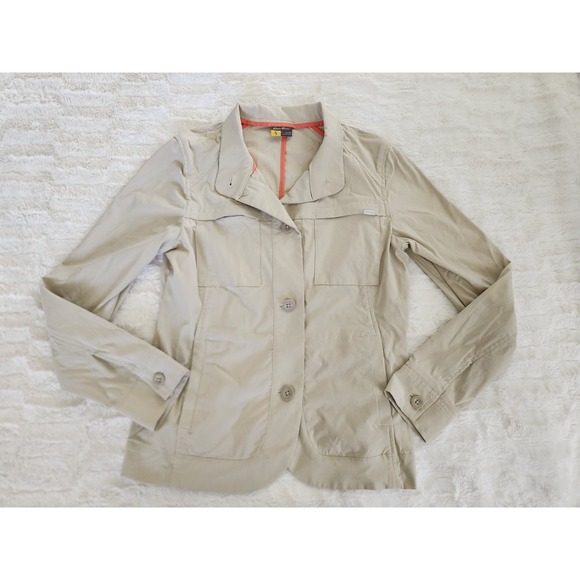 Eddie Bauer Voyager 2.0 Women's Travel Jacket Tan‎ Size 6 Nylon - Picture 1 of 10